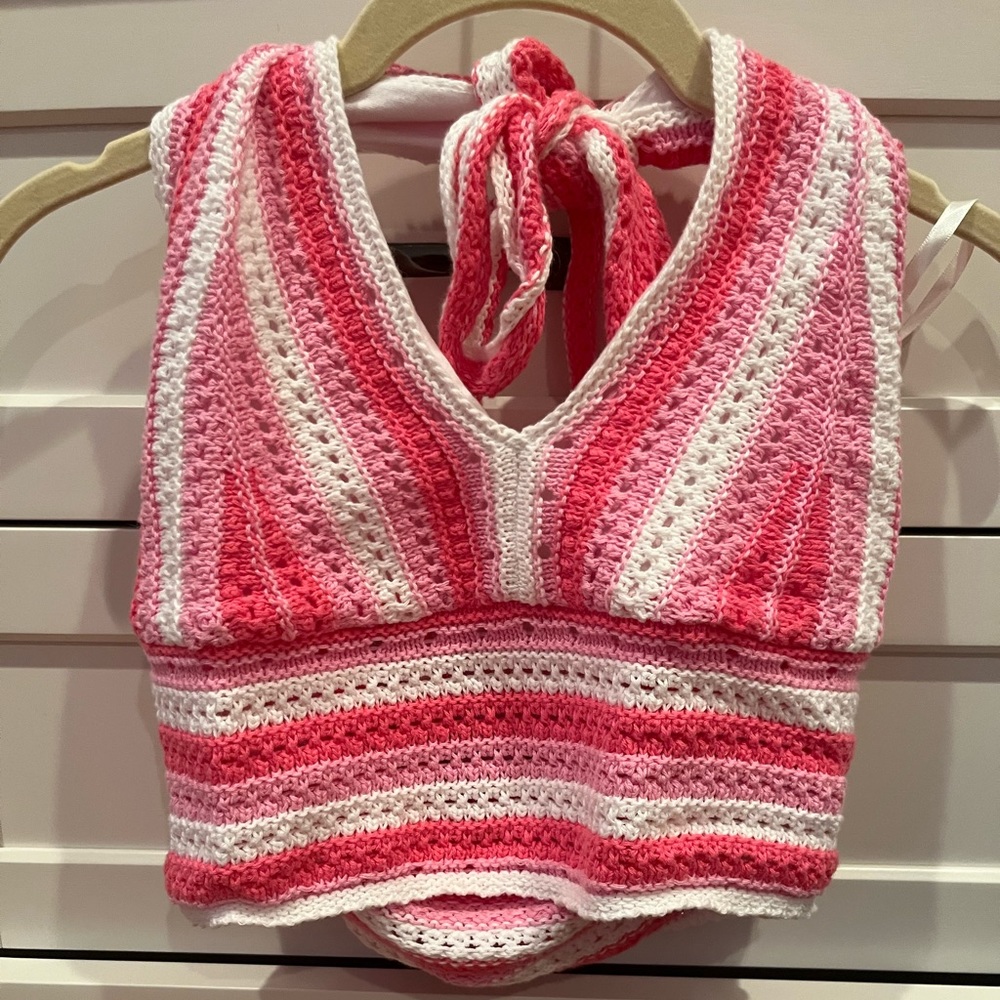 Hollister Crochet Crop Halter Tank